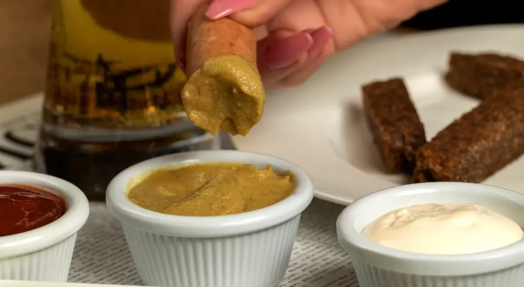 Linguiça com Queijo na Chapa com Molho de Mostarda e Mel